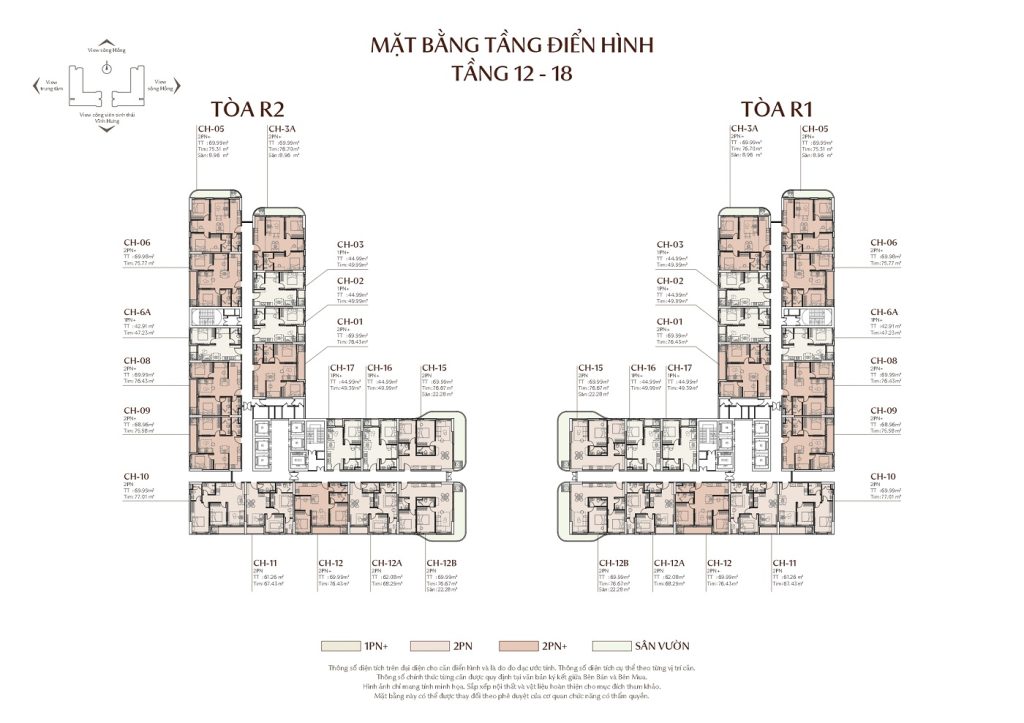 mặt bằng tầng 12-18