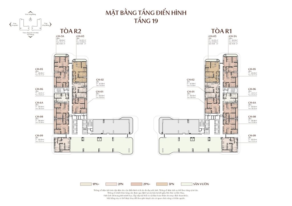mặt bằng tầng 19
