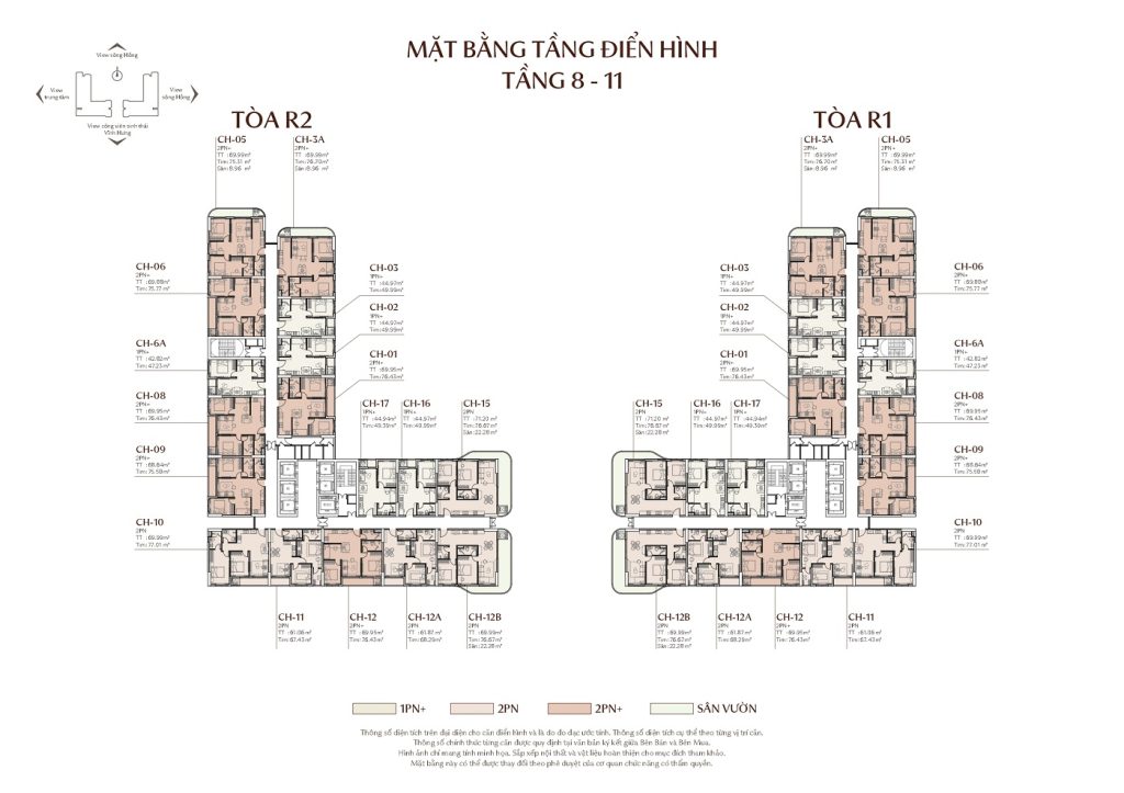 mặt bằng tầng 8-11