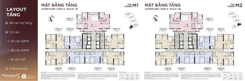 mặt bằng tầng 11-20 và 22-40